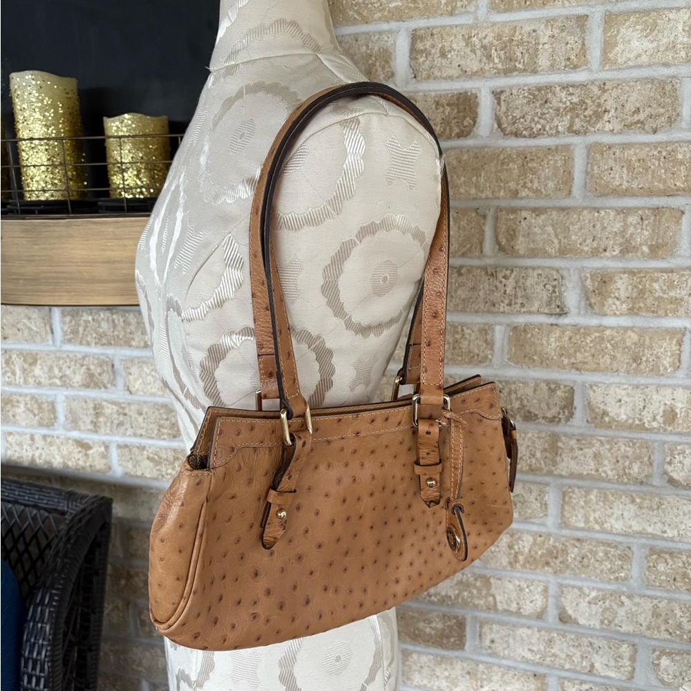 Dooney & Bourke vintage brown ostrich skin leather bag